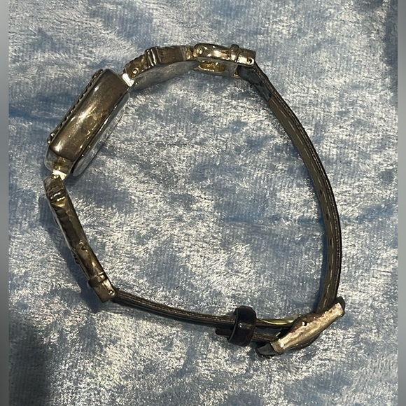 Geneva Quartz Women’s Wrist Watch Brown Leather Band Length 8.75” Square Face - Picture 3 of 8